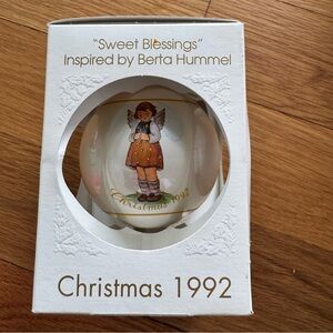 Vintage Schmid “Sweet Blessings” Christmas 1992 Ornament by Berta Hummel Angel